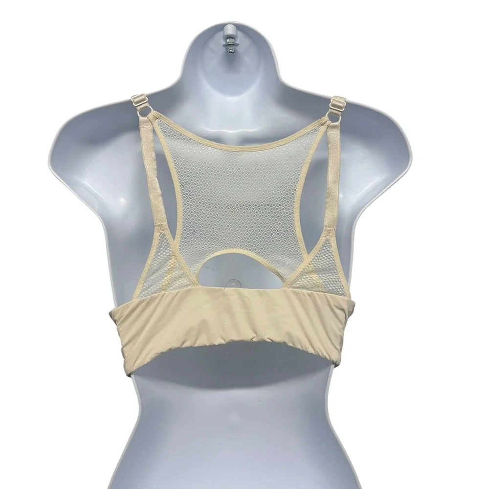 Victorias Secret T-Shirt Lightly Lined Demi Bra Nude Mesh Racerback 38D